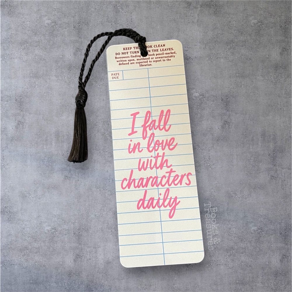Fall in Love with Characters Metal Bookmark Bookish gift